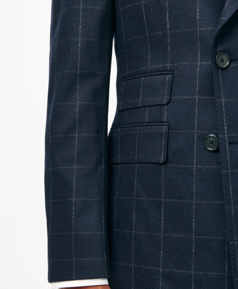 Classic Fit Wool Cashmere Flannel Windowpane 1818 Suit, image 6