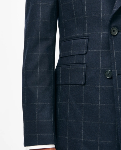 Classic Fit Wool Cashmere Flannel Windowpane 1818 Suit, image 6