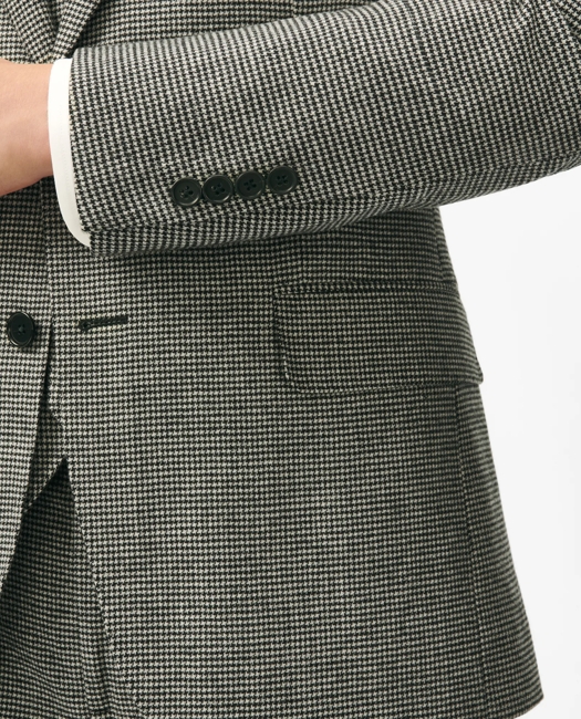 Slim Fit Houndstooth Wool-Cashmere Suit Pants