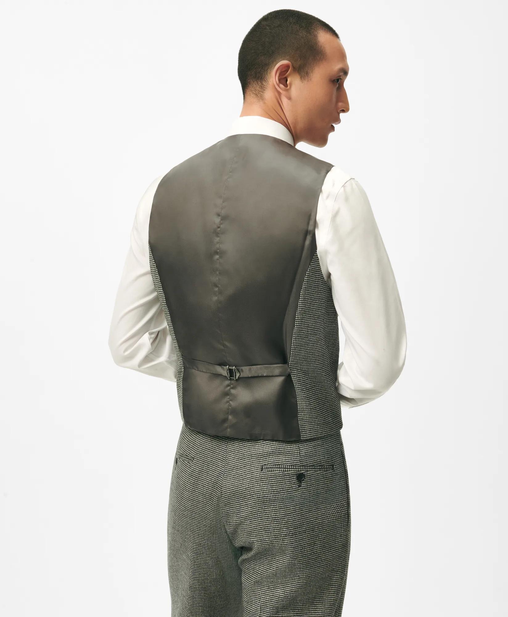 Slim Fit Houndstooth Wool-Cashmere Vest