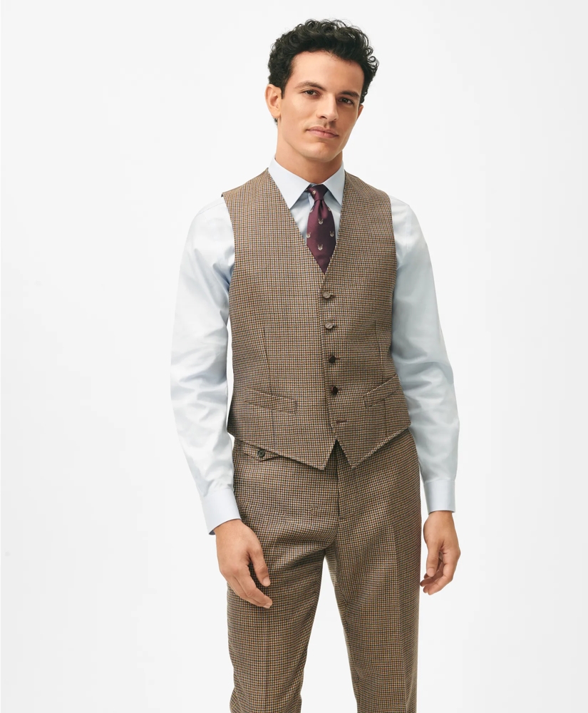 Slim Fit Guncheck Wool Suit Vest, image 1