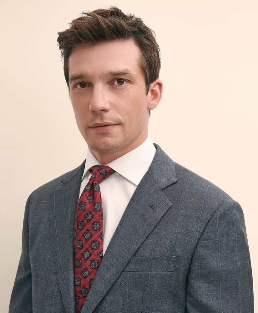 Slim Fit Wool Windowpane 1818 Suit, image 2