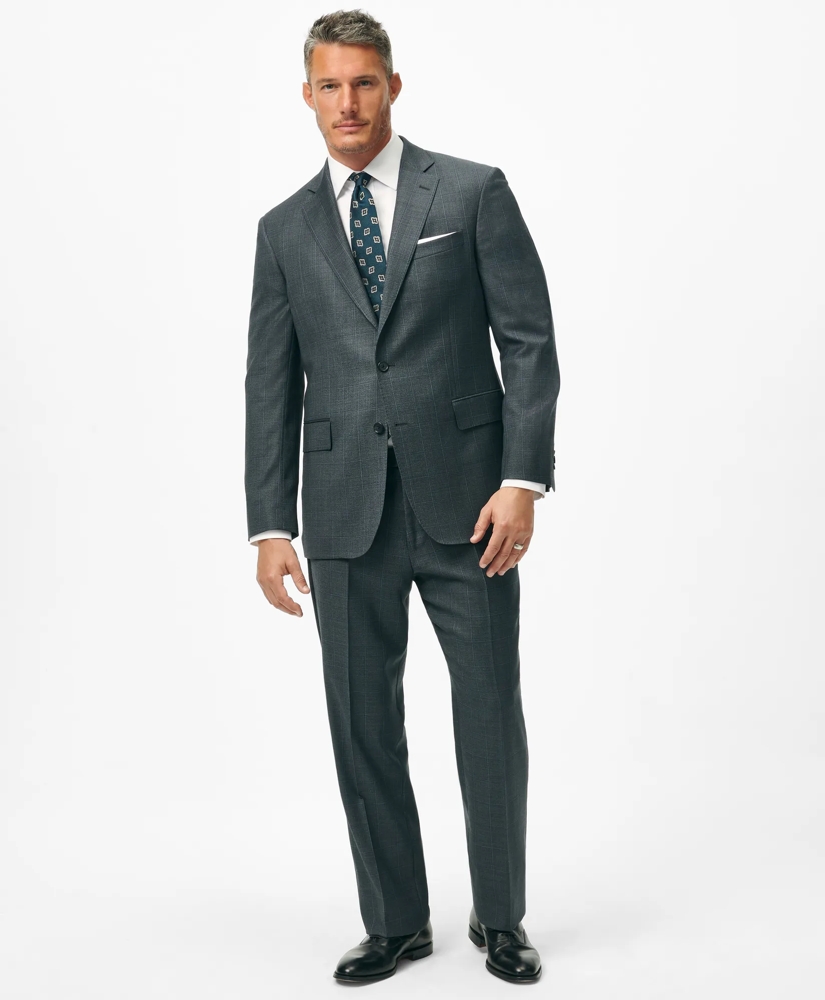 Traditional Fit Wool Windowpane 1818 Suit, image 2