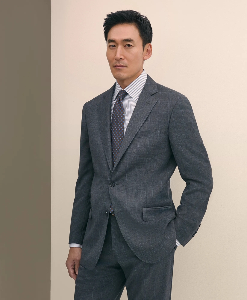Traditional Fit Wool Windowpane 1818 Suit, image 2
