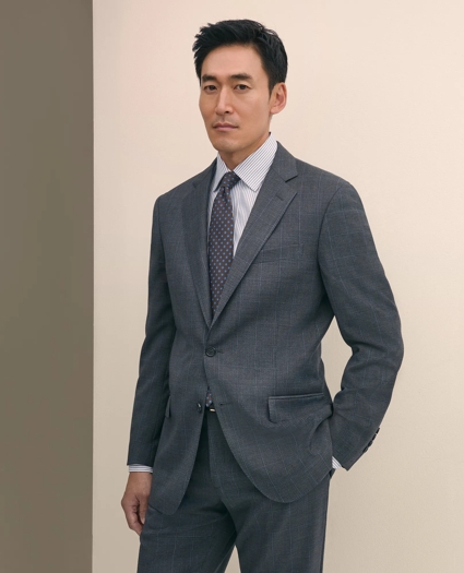 Traditional Fit Wool Windowpane 1818 Suit, image 2