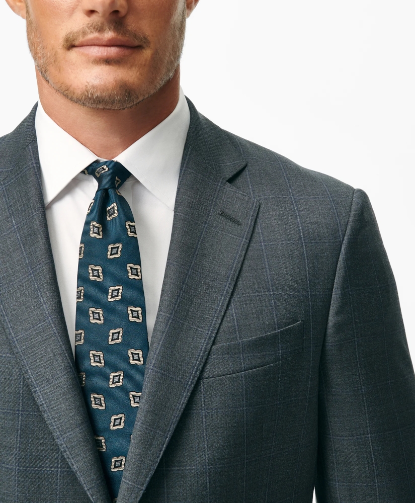 Traditional Fit Wool Windowpane 1818 Suit, image 4
