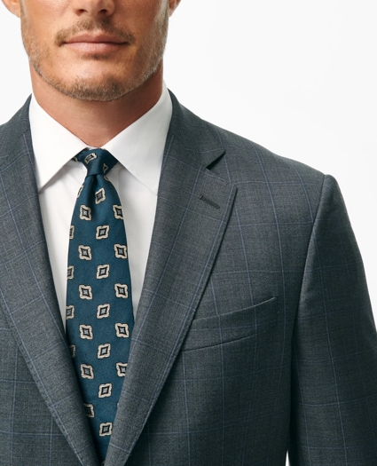 Traditional Fit Wool Windowpane 1818 Suit, image 4