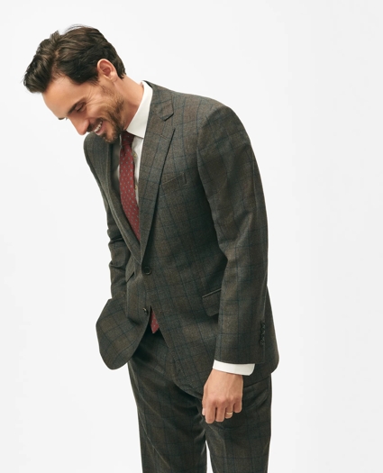 Traditional Fit Wool Cashmere Checked 1818 Suit, image 1