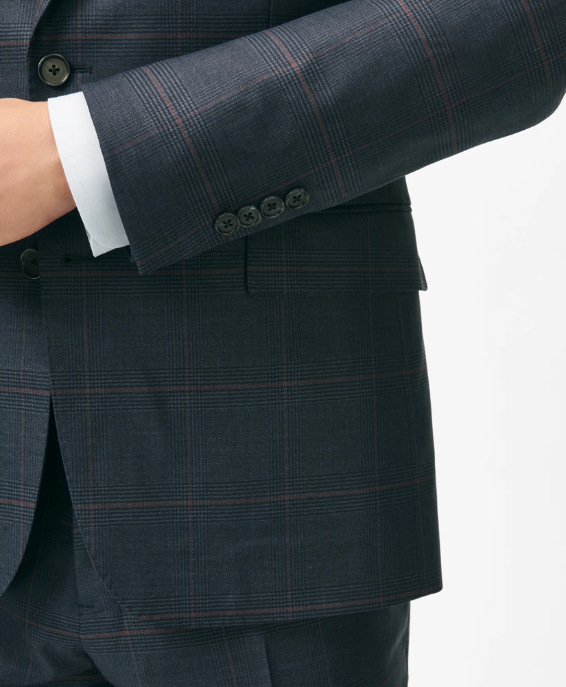 Brooks Brothers Explorer Collection Slim Fit Wool Checked Suit Jacket, image 5