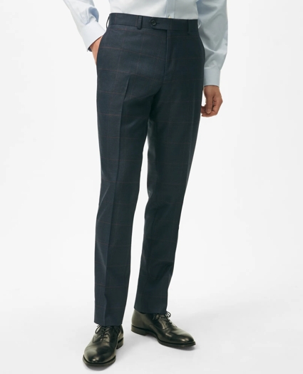 Brooks Brothers Explorer Collection Slim Fit Wool Checked Suit Pants, image 1