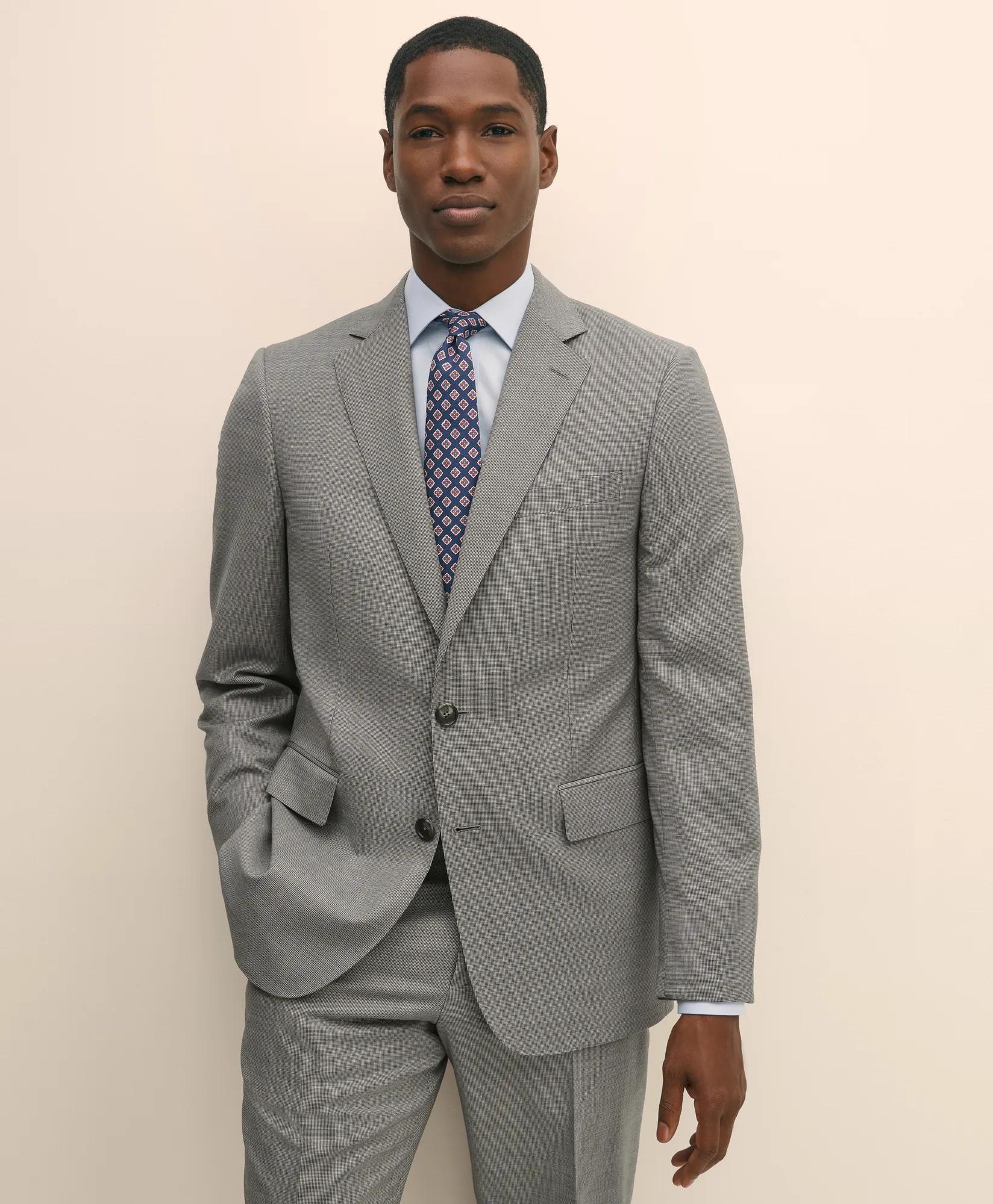 Classic Fit Wool Mini Houndstooth 1818 Suit