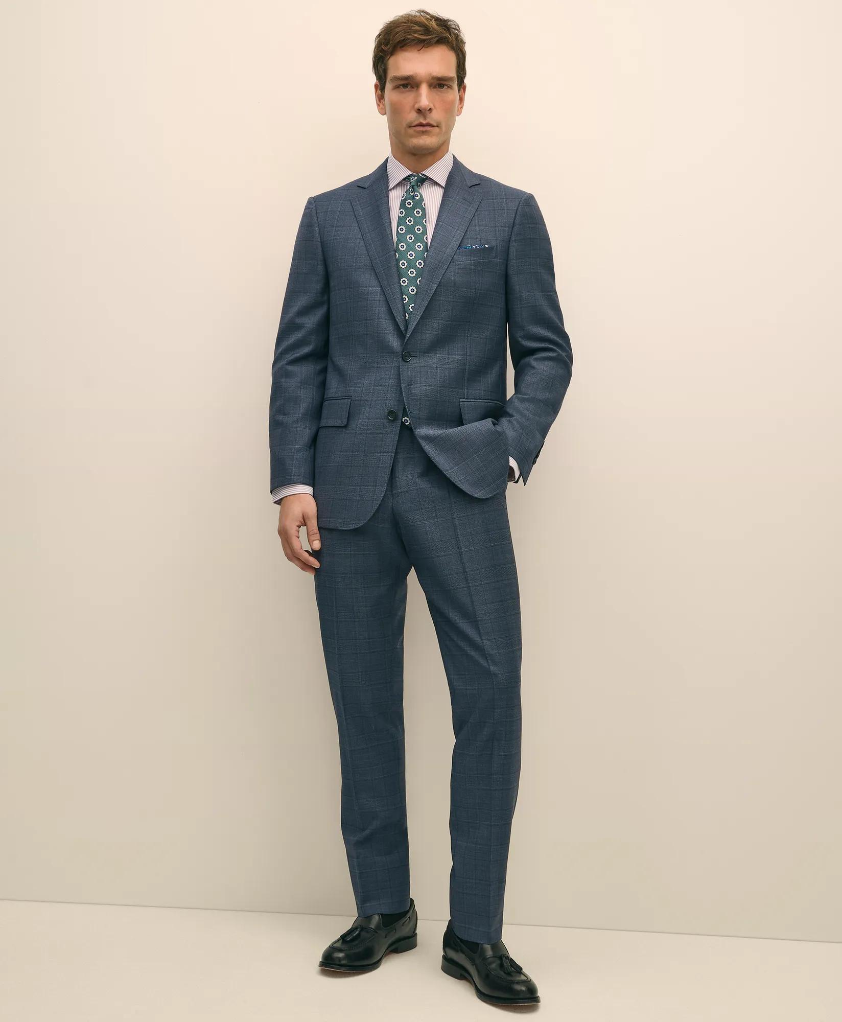Classic Fit Wool Blue Check 1818 Suit