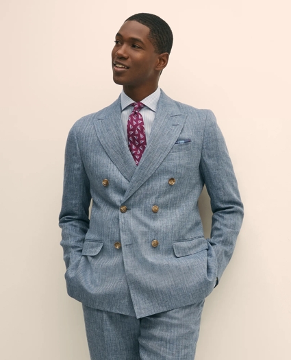 Classic Fit Herringbone Linen Suit Jacket, image 1