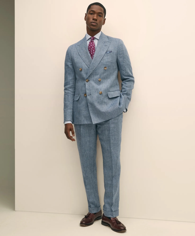 Classic Fit Herringbone Linen Suit Jacket, image 2