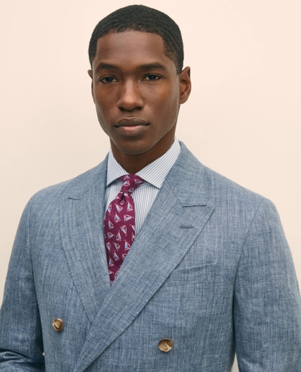 Classic Fit Herringbone Linen Suit Jacket, image 3
