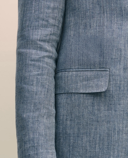 Classic Fit Herringbone Linen Suit Jacket, image 5