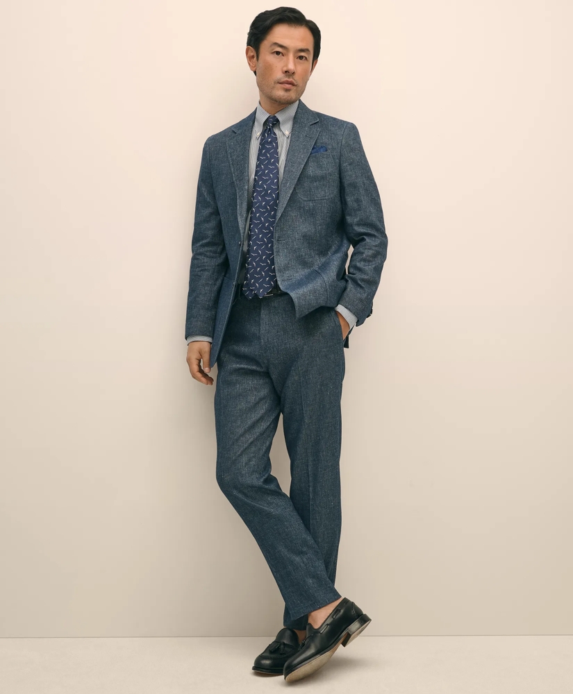 Slim Fit Twill Stretch Cotton-Linen Suit Jacket, image 2