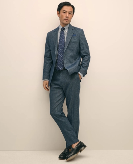 Slim Fit Twill Stretch Cotton-Linen Suit Jacket, image 2