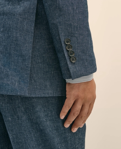 Slim Fit Twill Stretch Cotton-Linen Suit Jacket, image 4