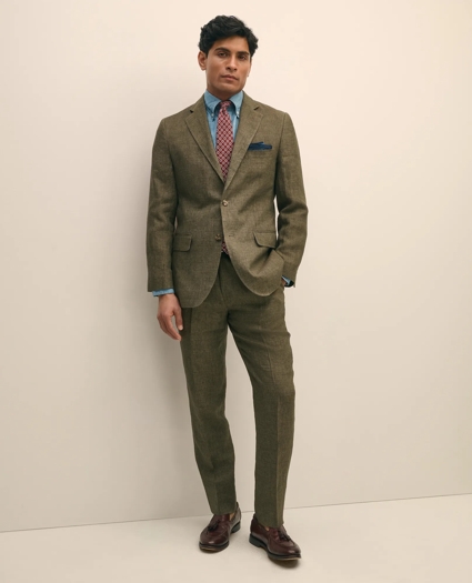 Slim Fit Houndstooth Linen Suit Jacket, image 3