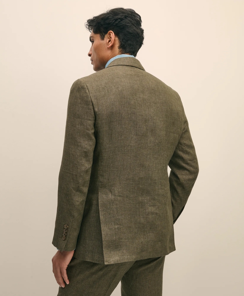 Slim Fit Houndstooth Linen Suit Jacket, image 4