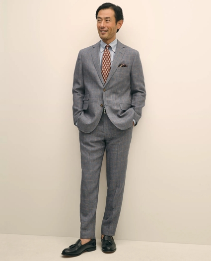 Slim Fit Check Linen Suit Jacket, image 2