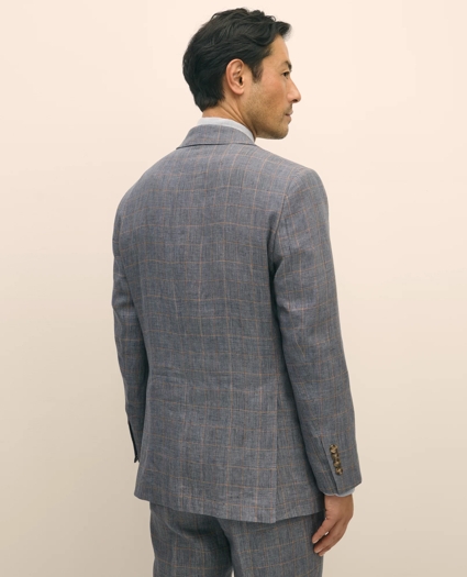 Slim Fit Check Linen Suit Jacket, image 4