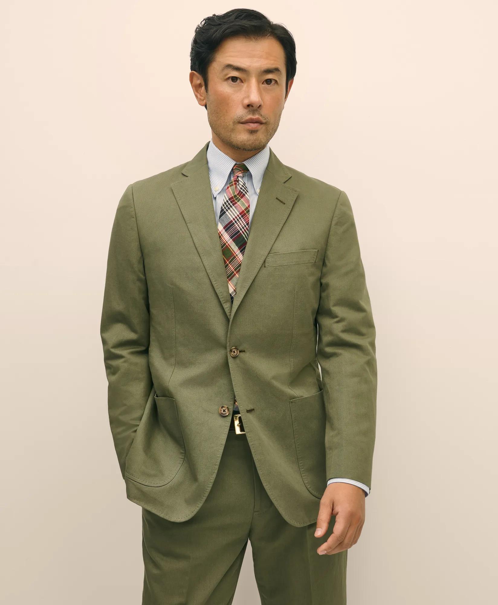 Slim Fit Fine Twill Washed Linen-Cotton Suit Jacket
