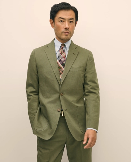 Slim Fit Fine Twill Washed Linen-Cotton Suit Jacket, image 1