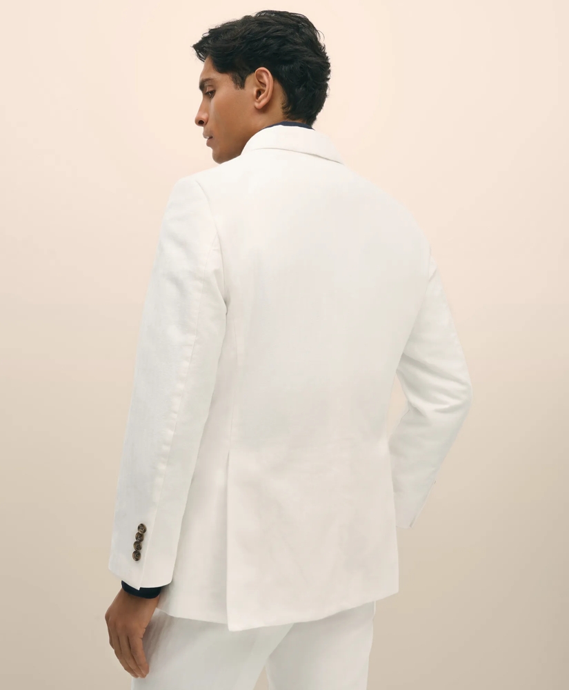 Slim Fit Cotton-Linen Herringbone Double-Breasted Suit Jacket, image 4