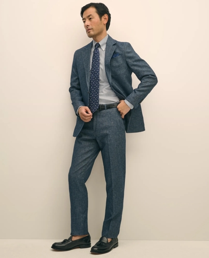 Slim Fit Twill Stretch Cotton-Linen Suit Pants, image 1