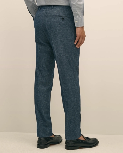 Slim Fit Twill Stretch Cotton-Linen Suit Pants, image 3