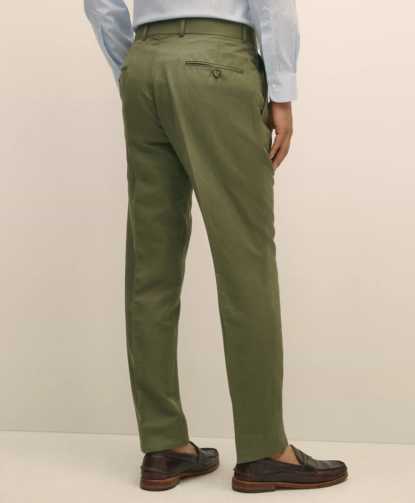 Slim Fit Fine Twill Washed Linen-Cotton Single-Pleat Suit Pants, image 3