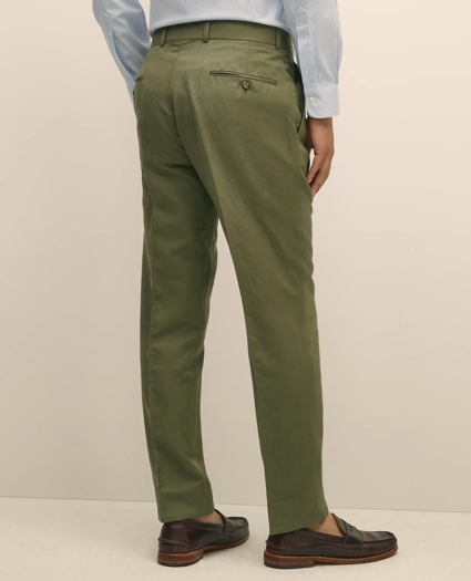 Slim Fit Fine Twill Washed Linen-Cotton Single-Pleat Suit Pants, image 3
