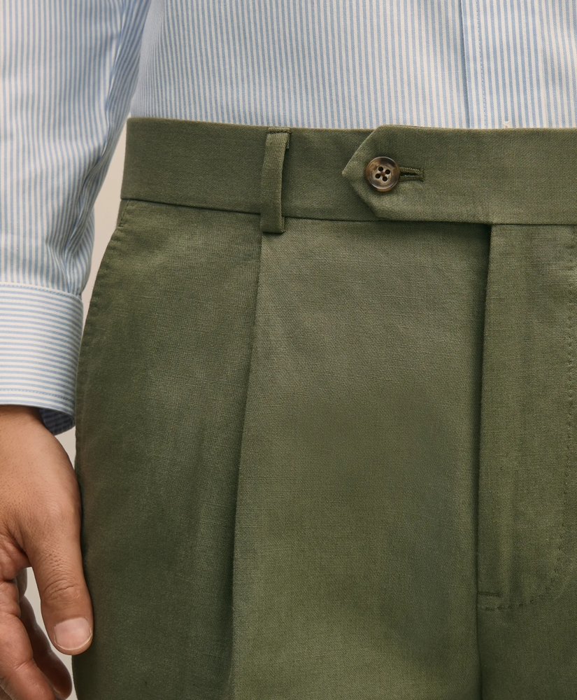 Slim Fit Fine Twill Washed Linen-Cotton Single-Pleat Suit Pants, image 4