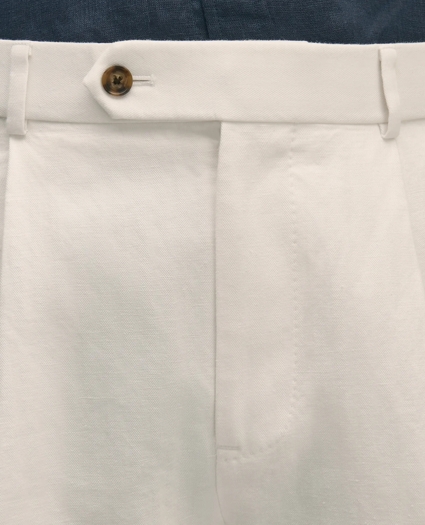 Slim Fit Cotton-Linen Herringbone Single-Pleat Suit Pants, image 5