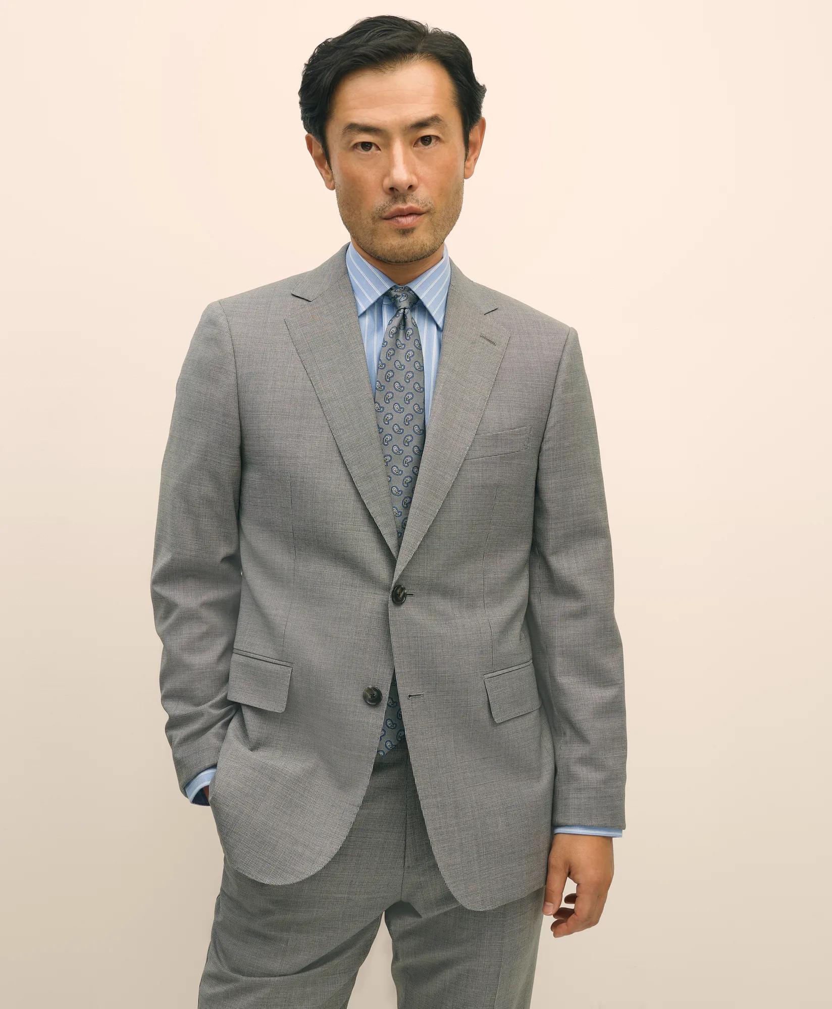 Slim Fit Wool Mini Houndstooth 1818 Suit