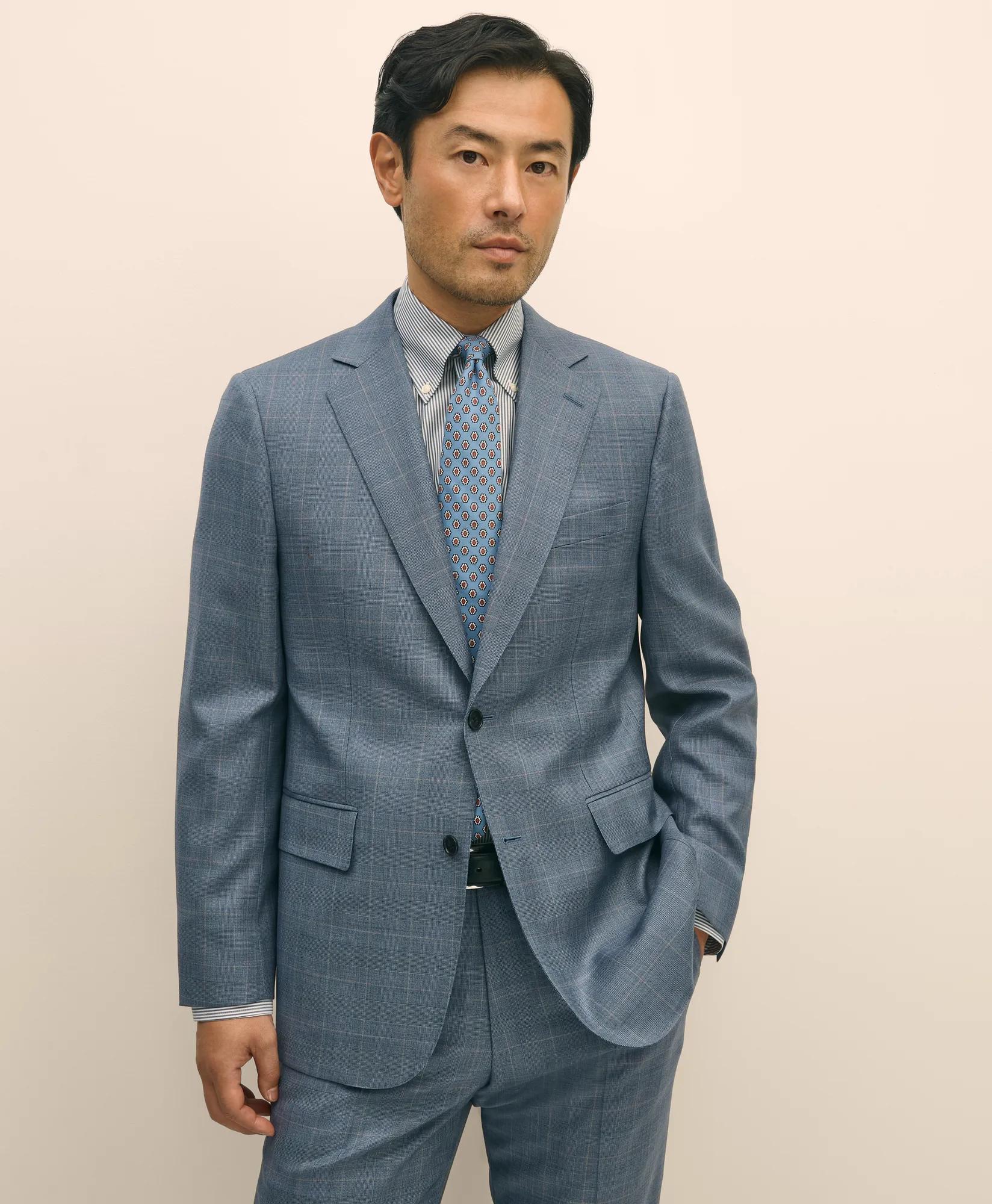 Slim Fit Wool Overcheck 1818 Suit