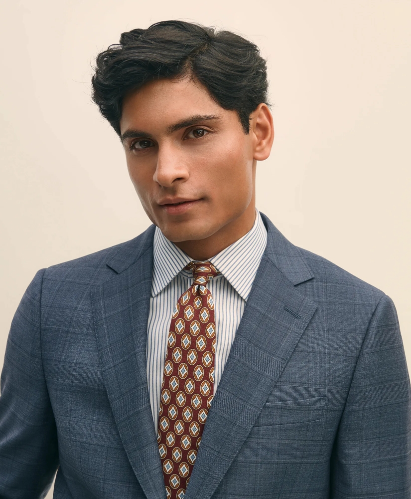 Slim Fit Wool Check 1818 Suit, image 3