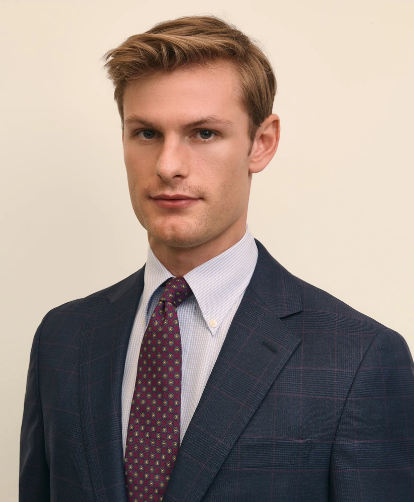 Brooks Brothers Explorer Collection Classic Fit Wool Overcheck Suit Jacket, image 4