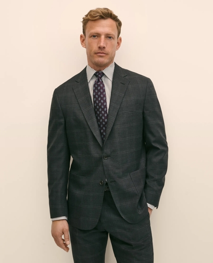 Brooks Brothers Explorer Collection Classic Fit Wool Windowpane Suit Jacket, image 1