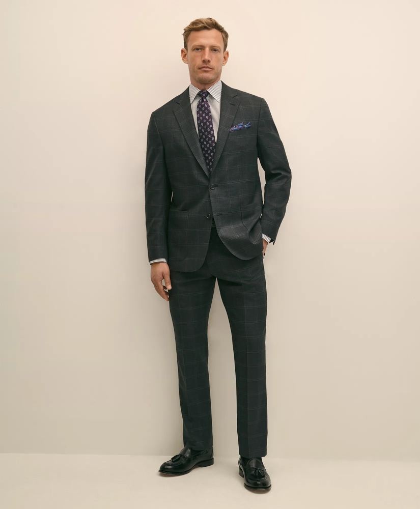 Brooks Brothers Explorer Collection Classic Fit Wool Windowpane Suit Jacket, image 2