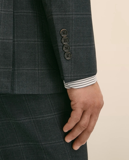 Brooks Brothers Explorer Collection Classic Fit Wool Windowpane Suit Jacket, image 3