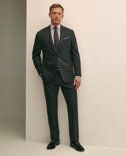 Brooks Brothers Explorer Collection Classic Fit Wool Windowpane Suit Pants, image 1