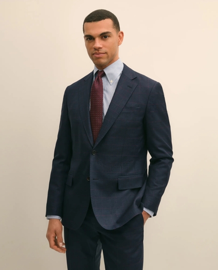 Brooks Brothers Explorer Collection Slim Fit Wool Overcheck Suit Jacket, image 1
