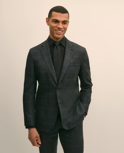 Brooks Brothers Explorer Collection Slim Fit Wool Windowpane Suit Jacket, image 1
