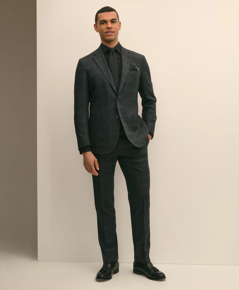 Brooks Brothers Explorer Collection Slim Fit Wool Windowpane Suit Jacket, image 2