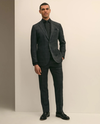 Brooks Brothers Explorer Collection Slim Fit Wool Windowpane Suit Jacket, image 2