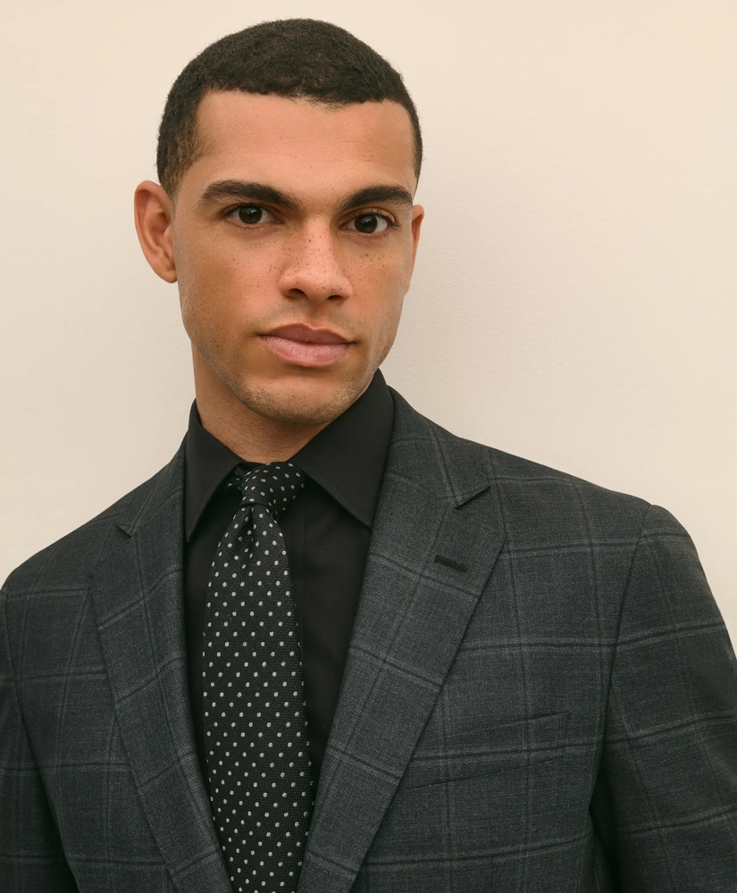 Brooks Brothers Explorer Collection Slim Fit Wool Windowpane Suit Jacket, image 3