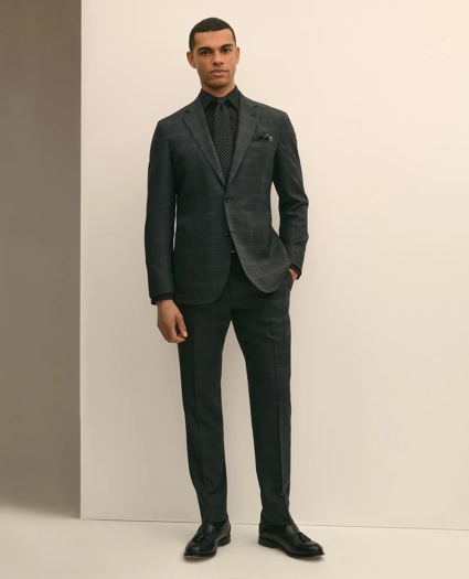 Brooks Brothers Explorer Collection Slim Fit Wool Windowpane Suit Pants, image 1